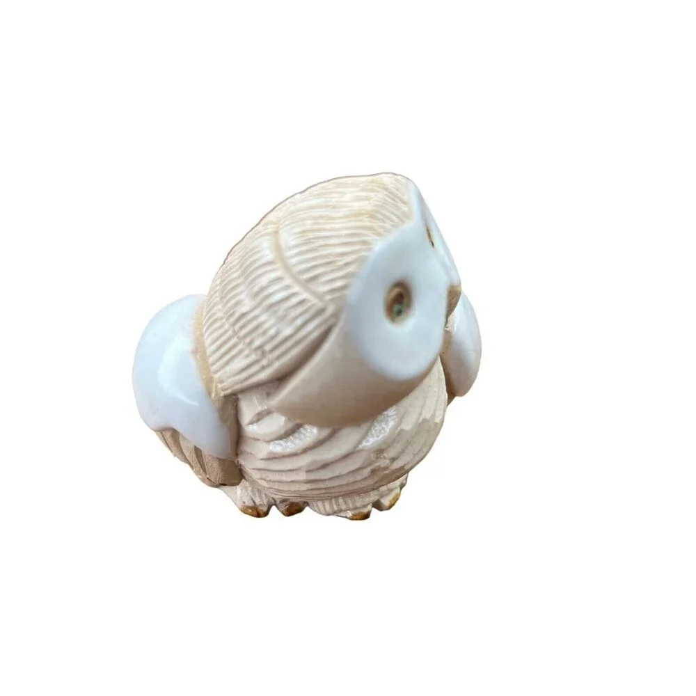 Vintage Artesania Rinconada Snowy Owl Pottery Figurine Uruguay Folk Art 3” - Picture 2 of 9